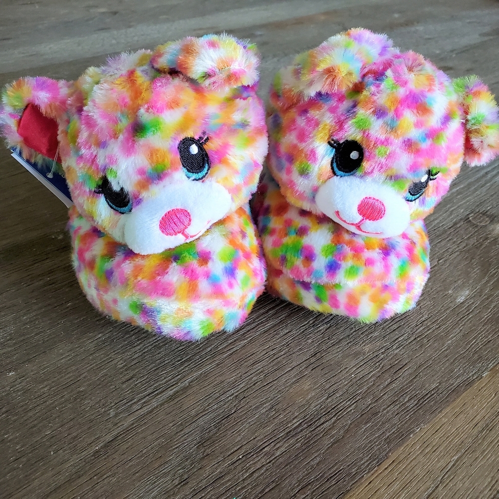 Build a Bear Confetti Kitty Girls Slippers